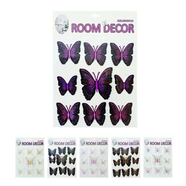 3D Butterfly Sticker 9pk