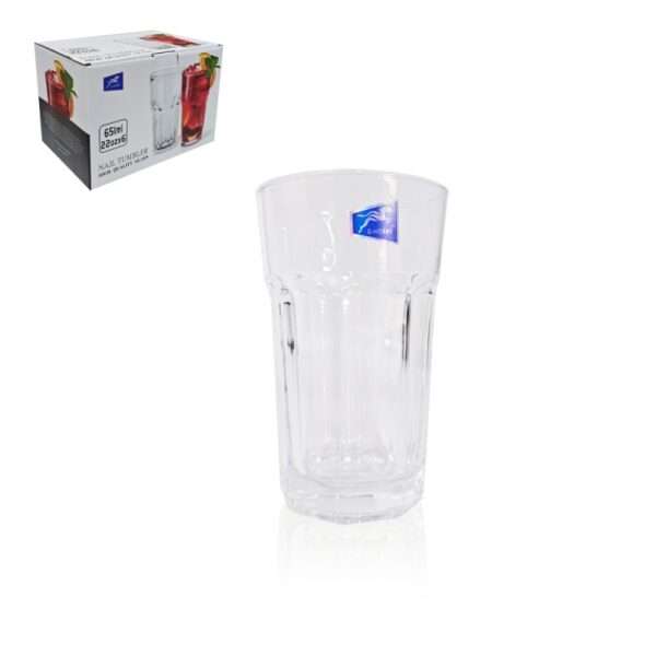 650ml Glass Tumbler 18x9.5cm 6pk