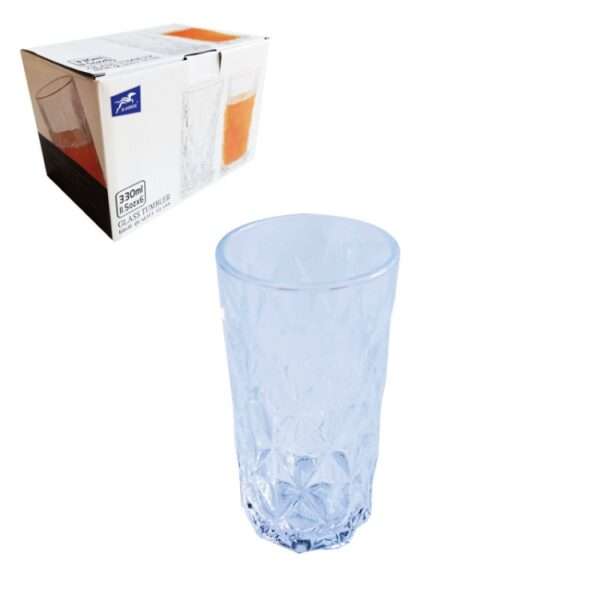 6pcs Glass Cup 330ml 14.5x7.2cm