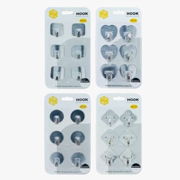 Adhesive Metal Hooks 6pk