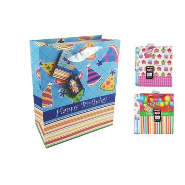 M/HB Patterned Gift Bags 3pk