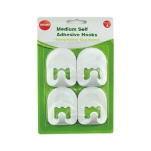 Medium Self Adhesive Hooks 4pk