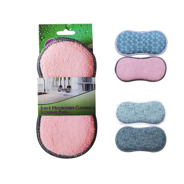 Microfiber Dual Side Sponge 2pk