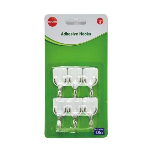 Mini Adhesive Hooks 6pk