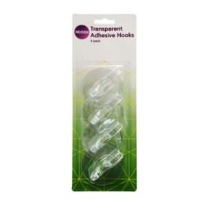 Transparent Adhesive Hooks 4pk