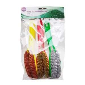 Wire Scouring Brush 24cm 3pk