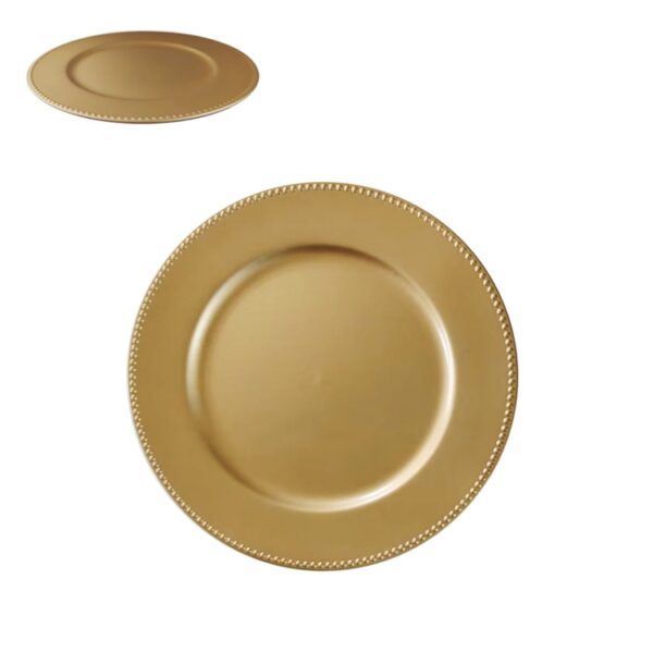 13'' Gold Beaded Charger Plate