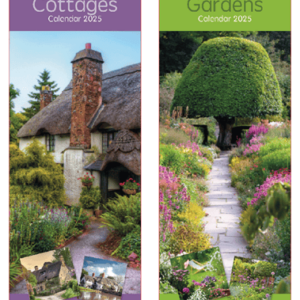 2025 Calendar Super Slim Coasts, Scenes, Cottages & Gardens