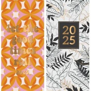 2025 Calendar Super Slim Mixed Botanical, Butterflies, Teddy & Happy Day