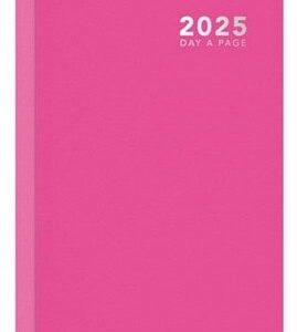 2025 Diary A5 Day A Page Bright Casebound Green, Pink & Yellow