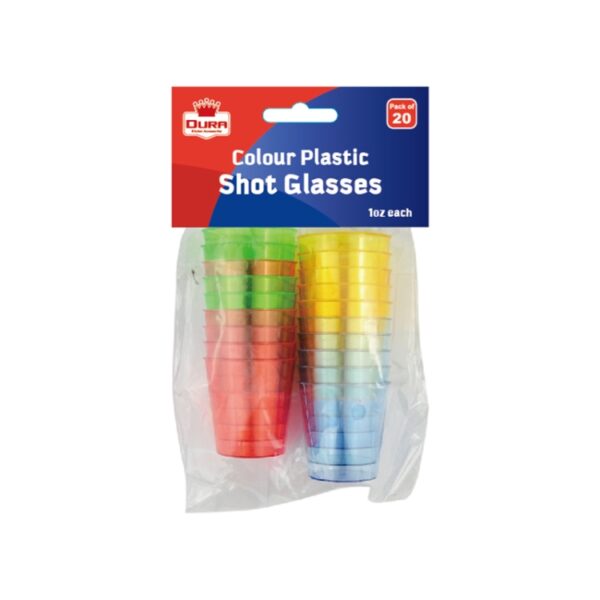 20PK Reusable SHORT GLASSES COLORED