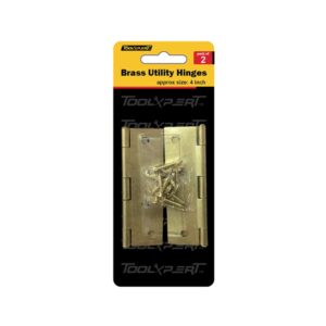 2pk 100mm Brass Utility Hinges