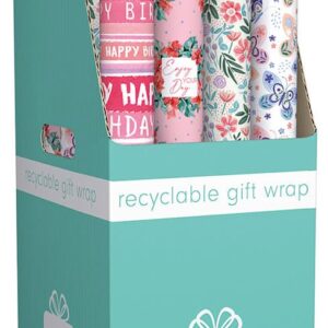 3m x 69cm Female Gift Wrap 4 Assorted Designs CDU