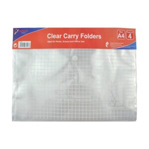 A4 Clear Carry Folders 4pk