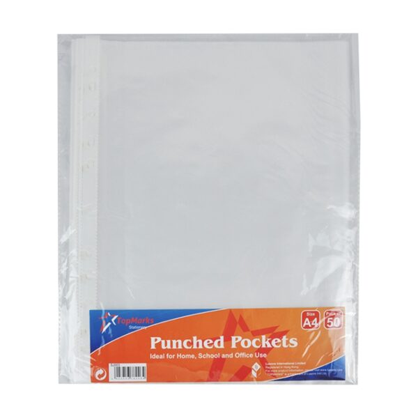 A4 Punched Pockets 50pk