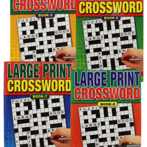 A5 Large Print Crossword Puzzle Book 4 Titles 144 Pages