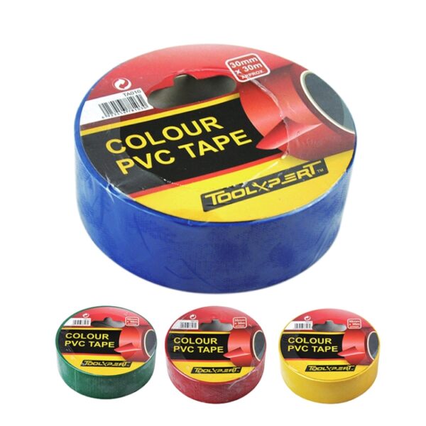 ASST Coloured Pvc Tape 30mm X 30m