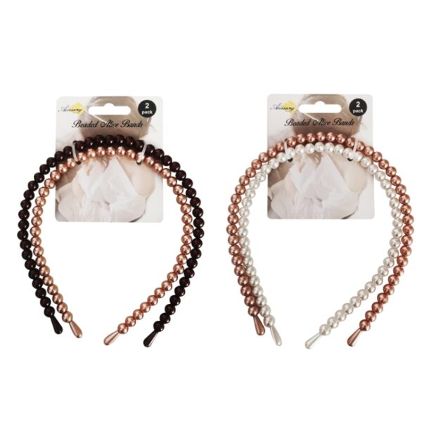 Beaded Alice Bands 2pk