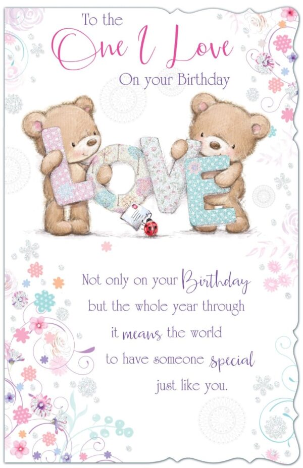 Birthday Card One I Love Size 274mm x 177mm