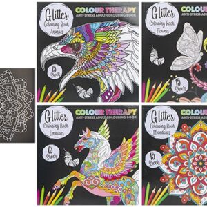 Colour Therapy Glitter Colouring Book Assorted