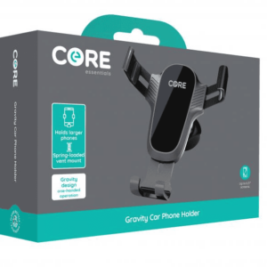 Core Essentials Gravity Car Phone Holder - Universal Spring Loaded for All Devices