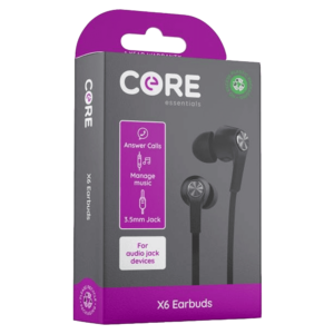 Core Essentials X6 Earphones Black 3.5mm Jack