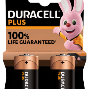 Duracell Plus C Alkaline Batteries 2pk +100% Life Guaranteed!