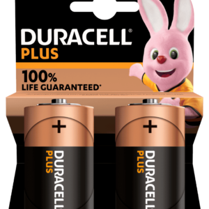 Duracell Plus D Alkaline Batteries 2pk +100% Life Guaranteed!