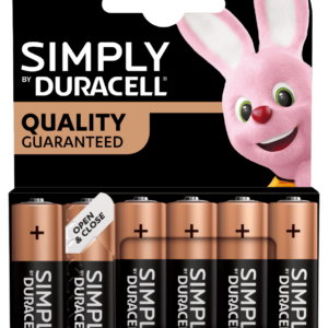 Duracell Simply AA Alkaline Batteries 6pk