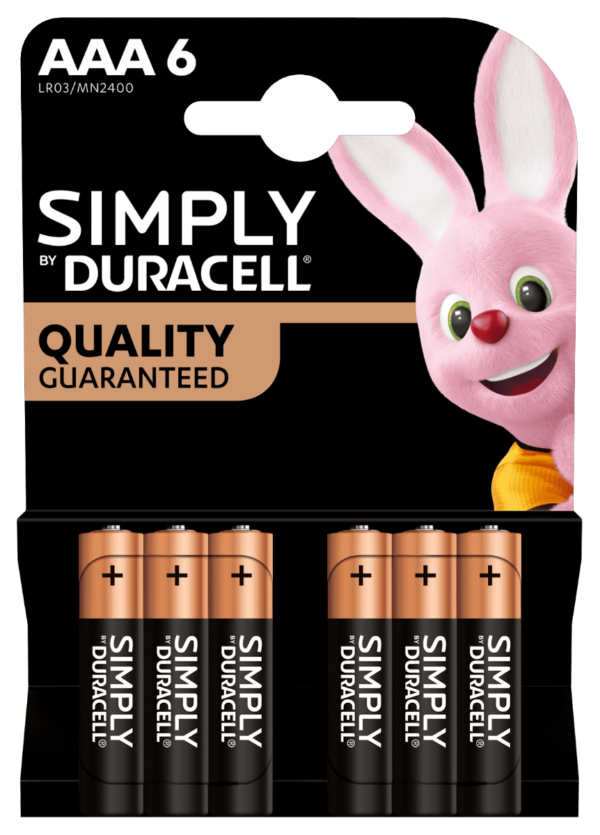 Duracell Simply AAA Alkaline Batteries 6pk