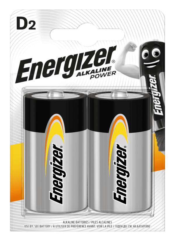 Energizer D Alkaline Power Batteries 2pk