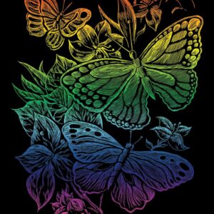 Engraving Art Rainbow Foil - Butterflies