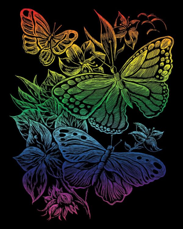 Engraving Art Rainbow Foil - Butterflies