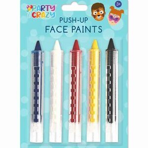 Face Paint Crayons 5 Assorted Colours Hang Pack