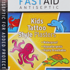 Fast Aid Antiseptic Kids Tattoo Style Plasters 15 Assorted