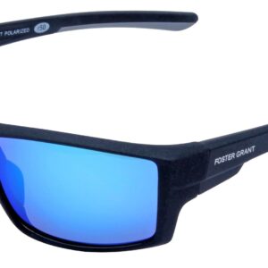 Foster Grant Sunglasses - Polarised - Wrap Rubberised Metalic Black