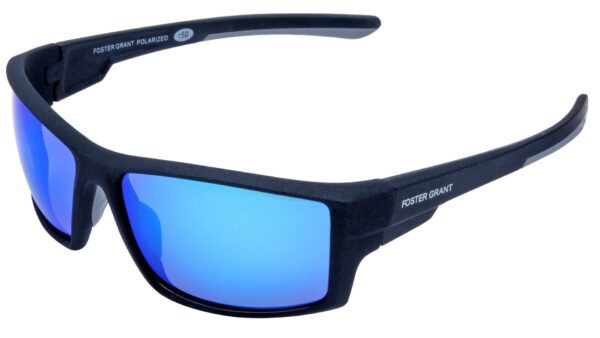 Foster Grant Sunglasses - Polarised - Wrap Rubberised Metalic Black