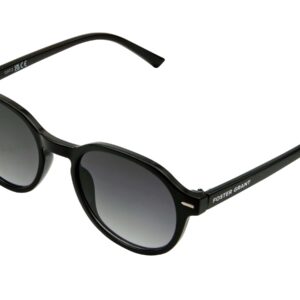 Foster Grant Sunglasses - Round - Shiny Solid Black