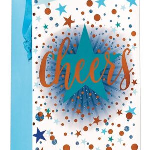 Gift Bag Bottle - Blue Cheers W125 x H365 x D100mm