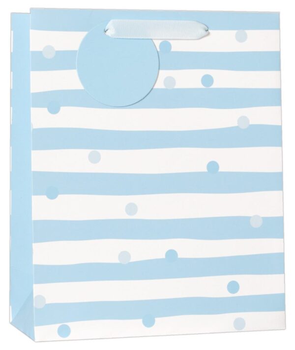 Gift Bag Medium - Pastel Blue Dots W215 x H265 x D100mm