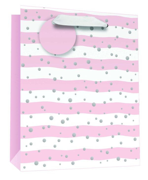 Gift Bag Medium - Pastel Pink Dots W215 x H265 x D100mm