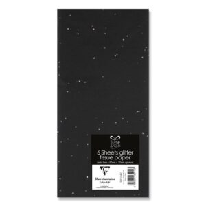 Glitter Tissue Paper Black 6 sheets