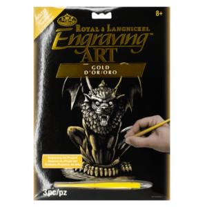 Gold Engraving Art - Lion Gargoyle