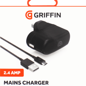 Griffin Single Port 2.4A Mains Charger Micro-USB Cable 1m - Black