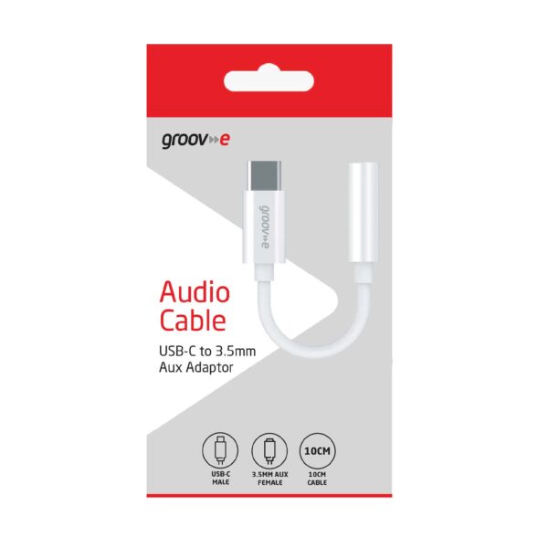 Groov-e Audio Cable USB-C - 3.5mm Female AUX Adaptor 10cm