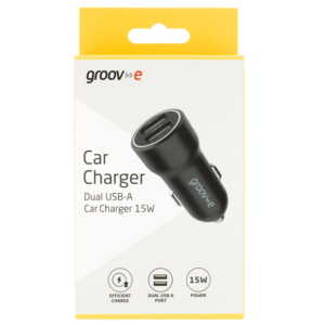 Groov-e Car Charger Dual USB-A Port 15W