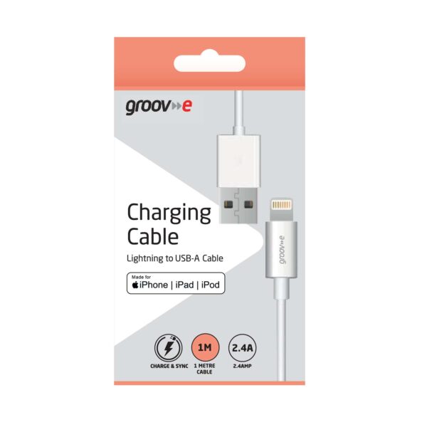 Groov-e Charging Cable Lightning - USB-A 1M 2.4A MFI