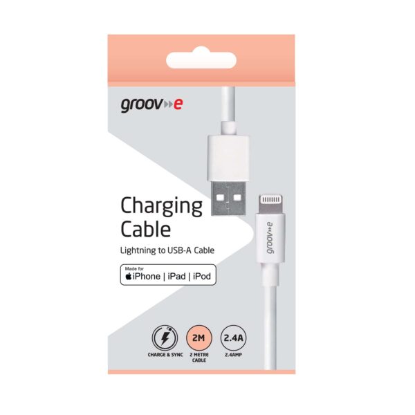 Groov-e Charging Cable Lightning - USB-A 2M 2.4A MFI