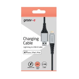 Groov-e Charging Cable Lightning - USB-A Cable 1M Braided MFI