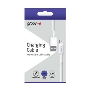 Groov-e Charging Cable Micro USB - USB- A 1M 2.4A